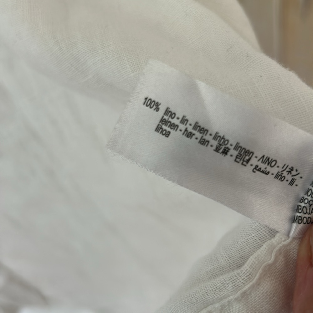 Zara white linen Button-Up - Picture 8 of 8
